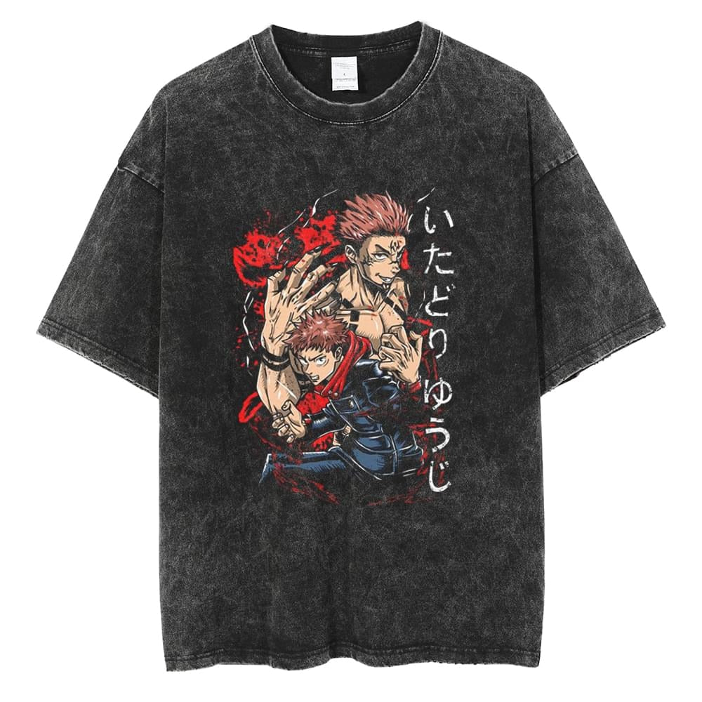 Sorcery Unleashed: Washed Jujutsu Kaisen Sleeveless T-Shirt